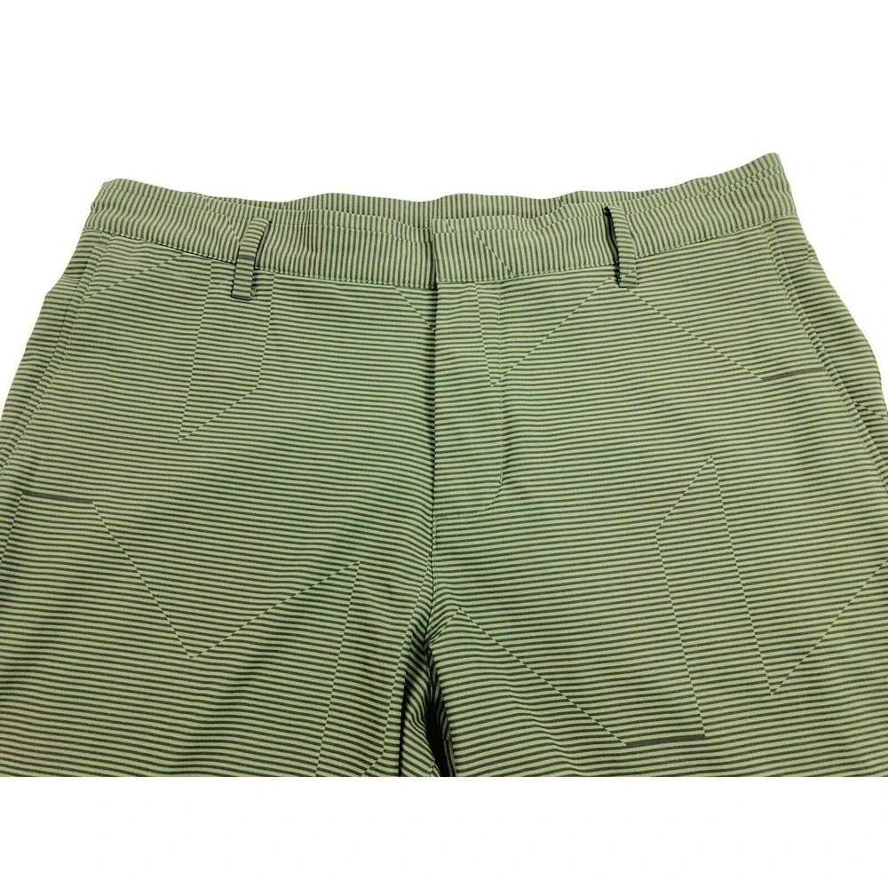 Nike Shorts Mens Sz 30 Golf Dri-Fit green gray striped Stretch 10